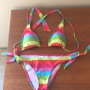 Multicolored B. Swim String Bikini. Size: Medium